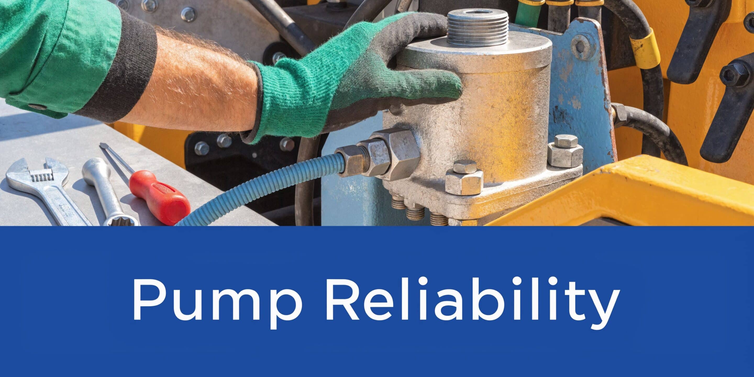 A maintenance worker in work gloves inspects a hydraulic pump component on heavy construction machinery.