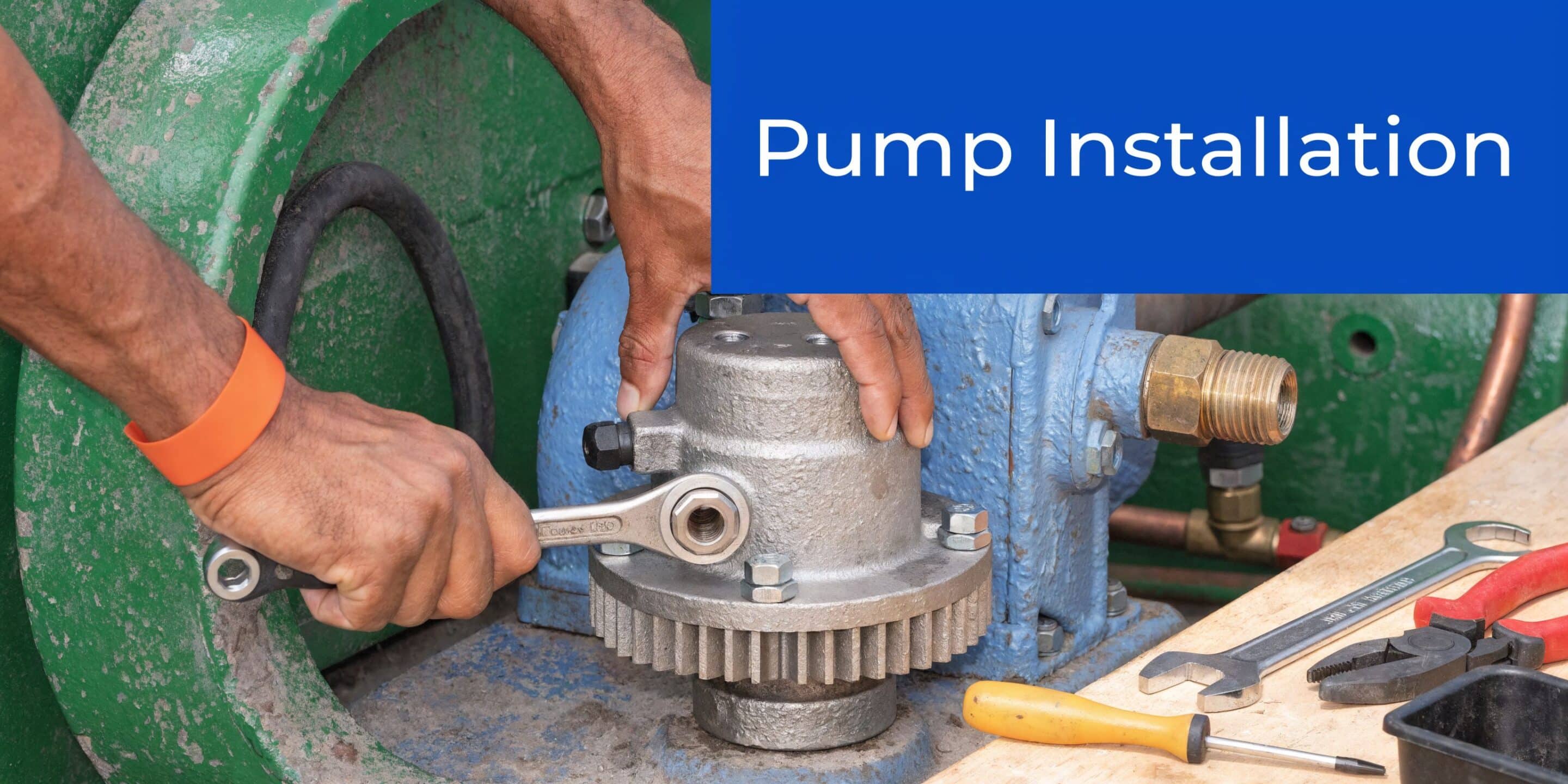 A skilled technician performing maintenance on a pto hydraulic pump with a wrench and hand tools.