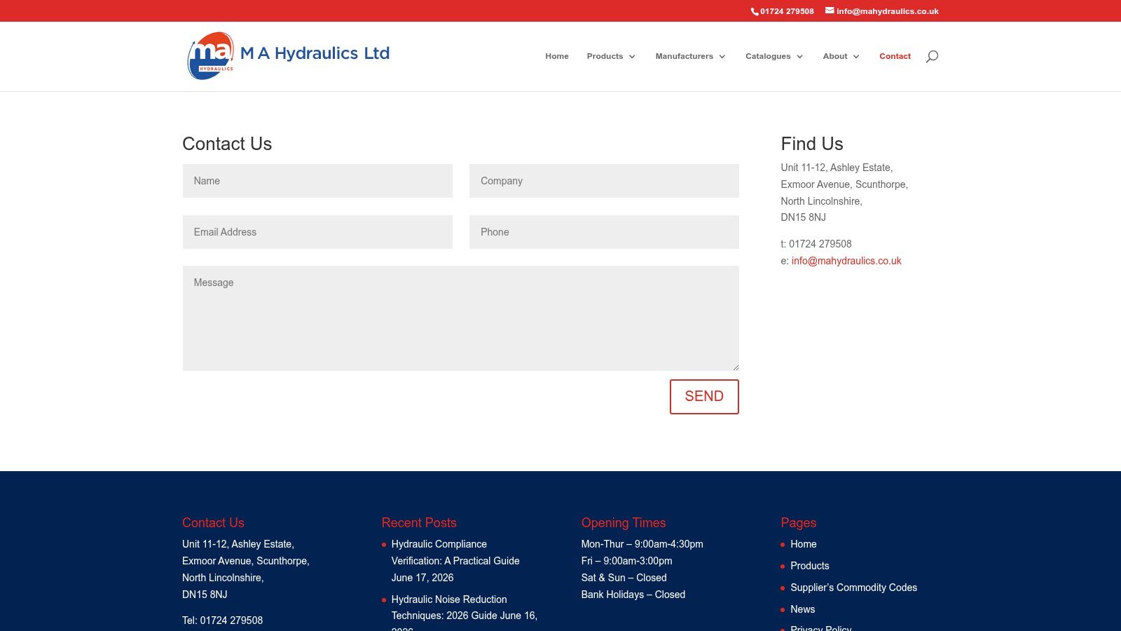 Screenshot from https://www.mahydraulics.co.uk/contact-us/